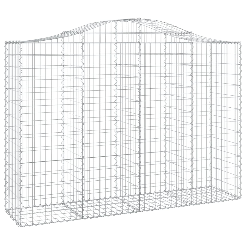vidaXL Arched Gabion Baskets 10 pcs 200x50x140/160 cm Galvanised Iron 3