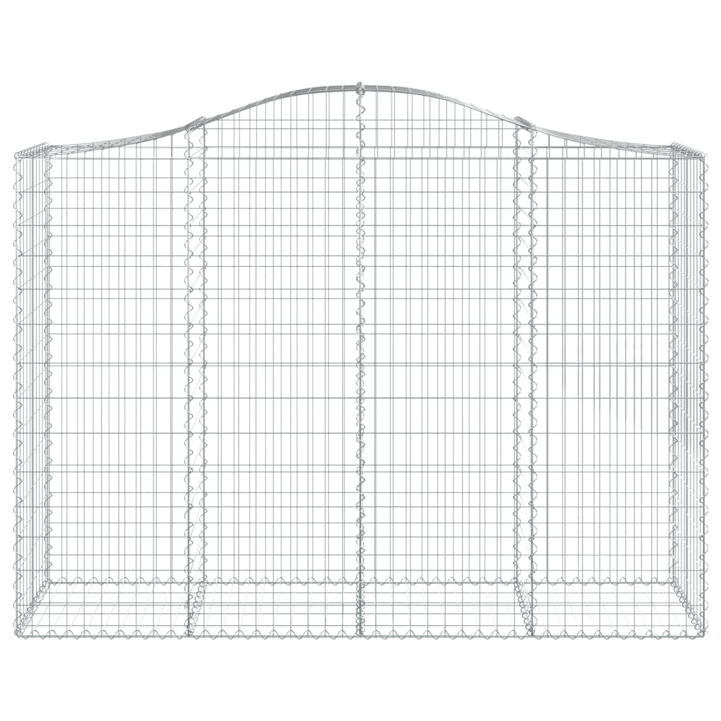 vidaXL Arched Gabion Baskets 10 pcs 200x50x140/160 cm Galvanised Iron 4