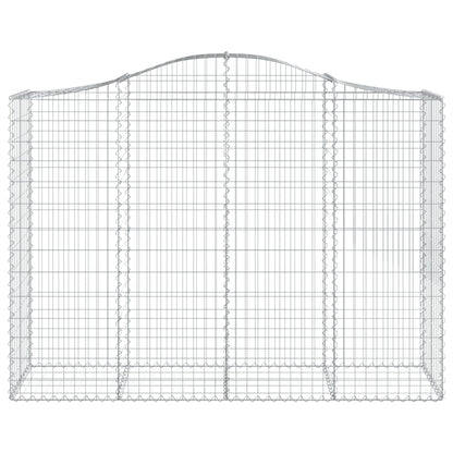 vidaXL Arched Gabion Baskets 10 pcs 200x50x140/160 cm Galvanised Iron 4