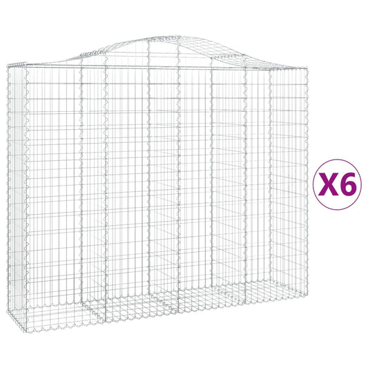 Arched Gabion Baskets Galvanised Iron 6 200 x 30 x 40/60–200 x 50 x 220/240 cm 200 x 50 x 160/180 cm