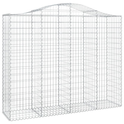 vidaXL Arched Gabion Baskets 6 pcs 200x50x160/180 cm Galvanised Iron 3