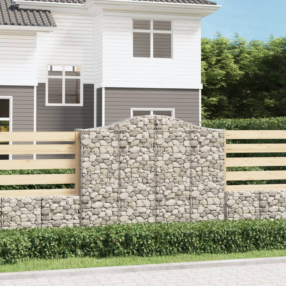 vidaXL Arched Gabion Baskets 6 pcs 200x50x160/180 cm Galvanised Iron