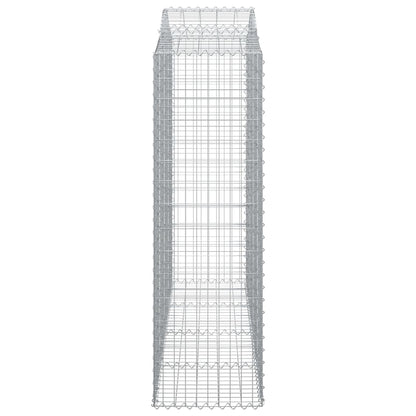vidaXL Arched Gabion Baskets 7 pcs 200x50x160/180 cm Galvanised Iron 5