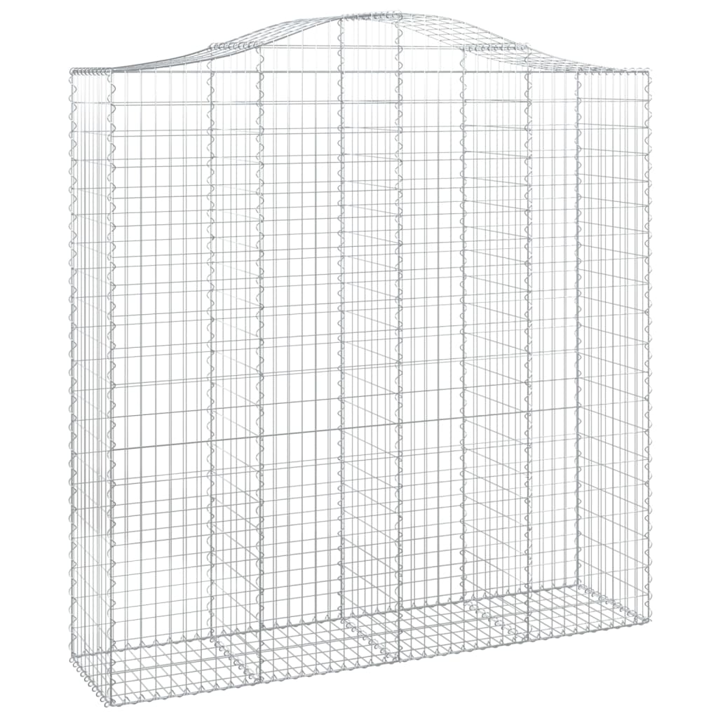 vidaXL Arched Gabion Baskets 5 pcs 200x50x200/220 cm Galvanised Iron 3