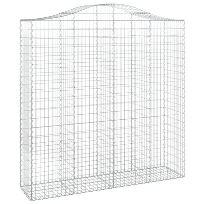vidaXL Arched Gabion Baskets 5 pcs 200x50x200/220 cm Galvanised Iron 3