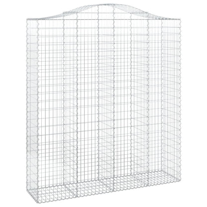 vidaXL Arched Gabion Baskets 3 pcs 200x50x220/240 cm Galvanised Iron 3