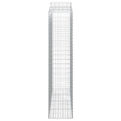 vidaXL Arched Gabion Baskets 3 pcs 200x50x220/240 cm Galvanised Iron 5