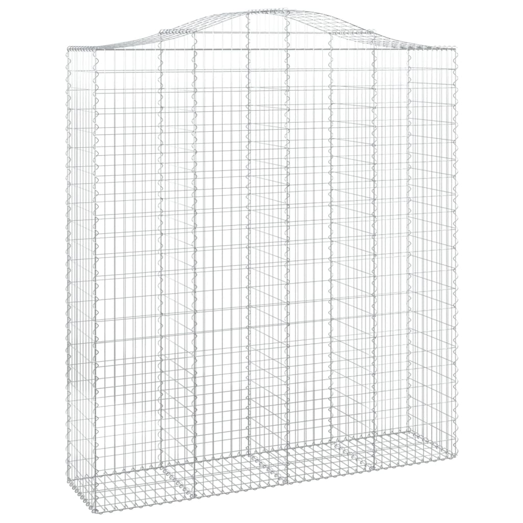 vidaXL Arched Gabion Baskets 4 pcs 200x50x220/240 cm Galvanised Iron 3
