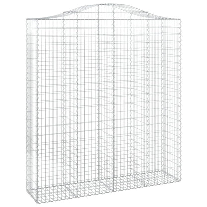 vidaXL Arched Gabion Baskets 4 pcs 200x50x220/240 cm Galvanised Iron 3
