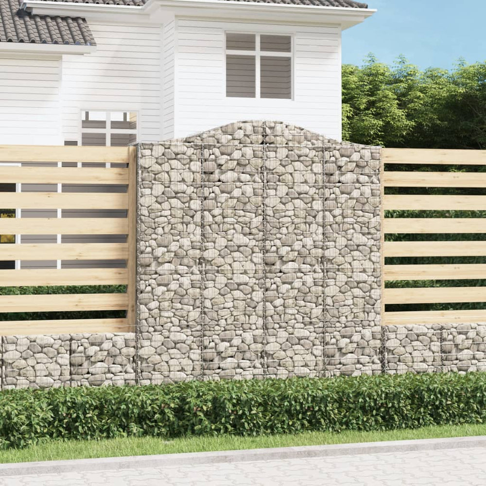 vidaXL Arched Gabion Baskets 4 pcs 200x50x220/240 cm Galvanised Iron