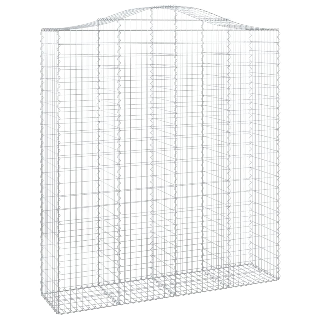 vidaXL Arched Gabion Baskets 6 pcs 200x50x220/240 cm Galvanised Iron 3