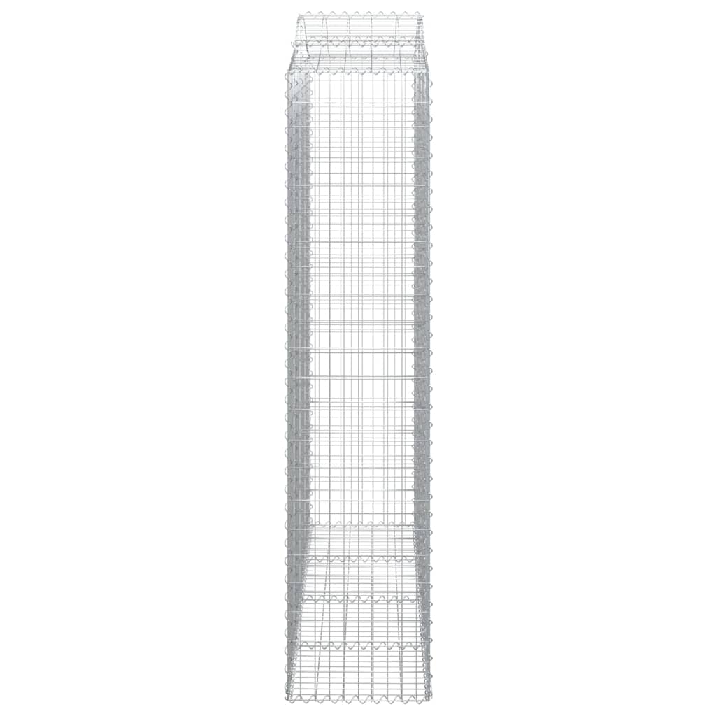 vidaXL Arched Gabion Baskets 6 pcs 200x50x220/240 cm Galvanised Iron 5