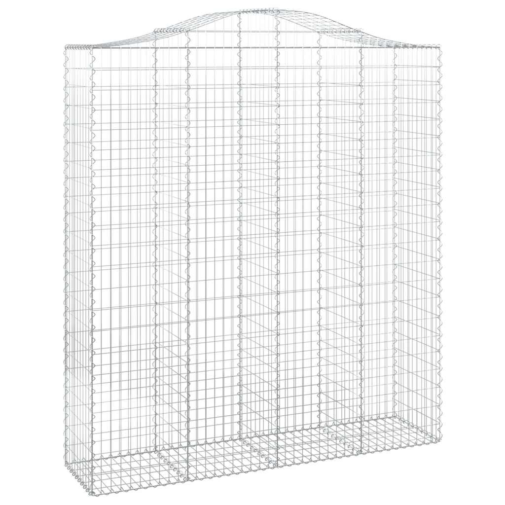 vidaXL Arched Gabion Baskets 7 pcs 200x50x220/240 cm Galvanised Iron 3