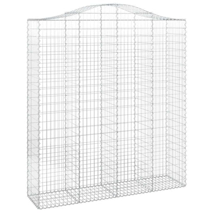 vidaXL Arched Gabion Baskets 7 pcs 200x50x220/240 cm Galvanised Iron 3