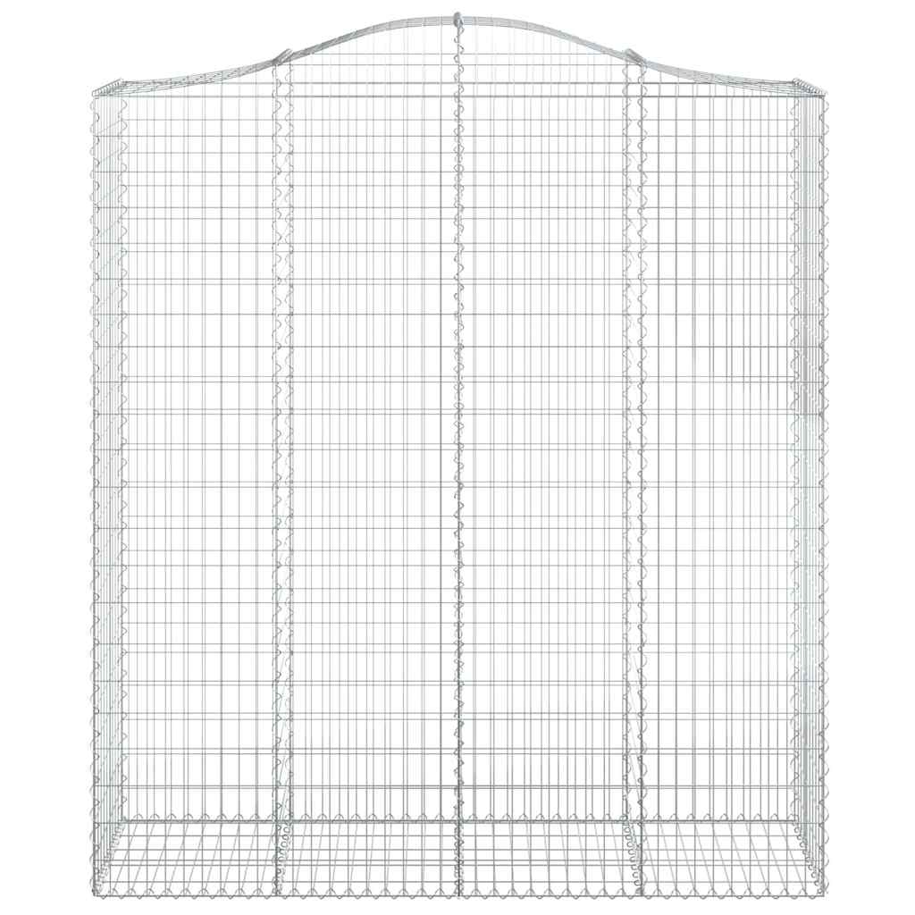 vidaXL Arched Gabion Baskets 7 pcs 200x50x220/240 cm Galvanised Iron 4