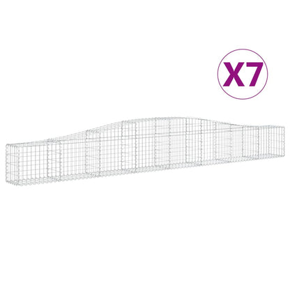 vidaXL Arched Gabion Baskets 7 pcs 400x30x40/60 cm Galvanised Iron 2