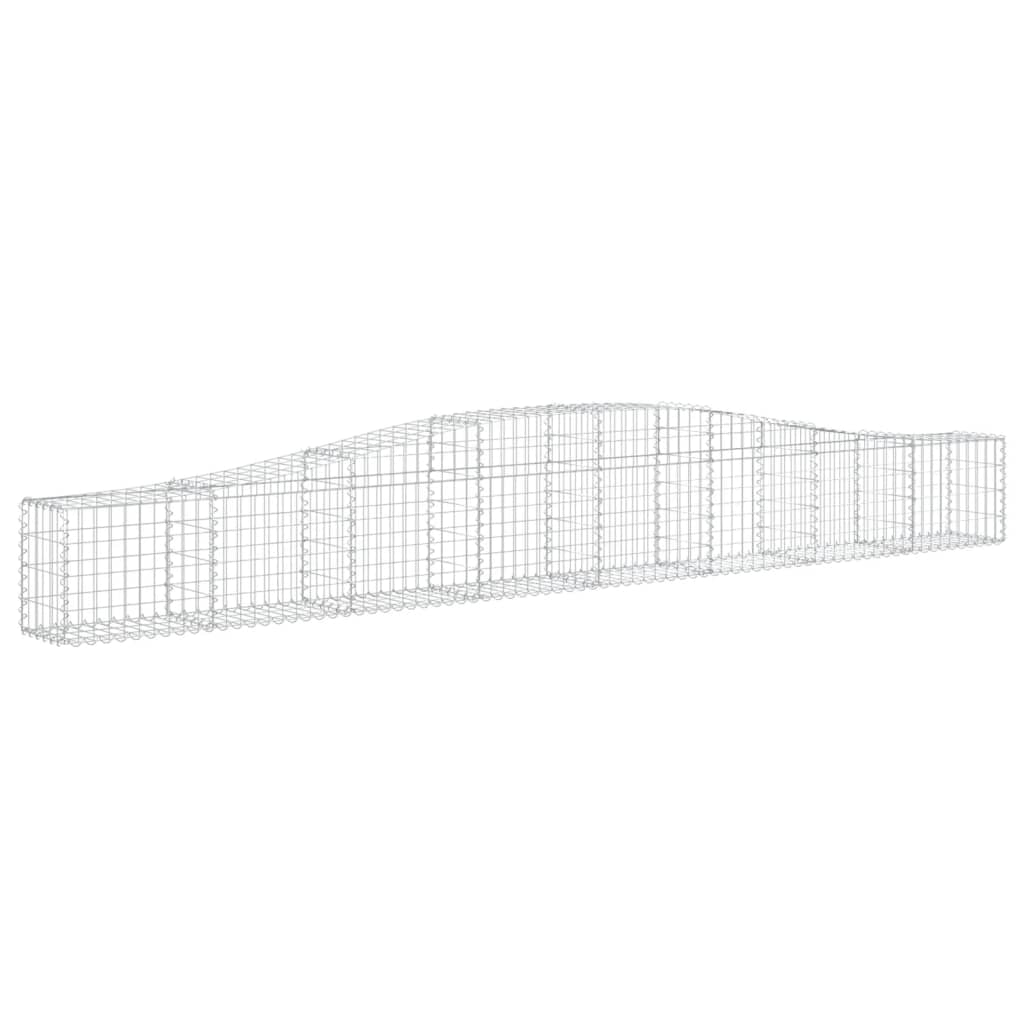 vidaXL Arched Gabion Baskets 7 pcs 400x30x40/60 cm Galvanised Iron 3