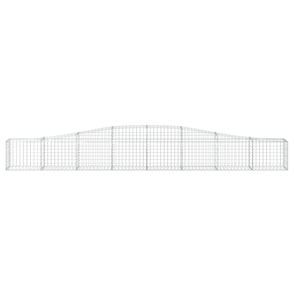 vidaXL Arched Gabion Baskets 7 pcs 400x30x40/60 cm Galvanised Iron 4