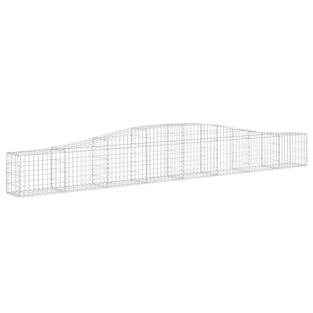 vidaXL Arched Gabion Baskets 8 pcs 400x30x40/60 cm Galvanised Iron 3