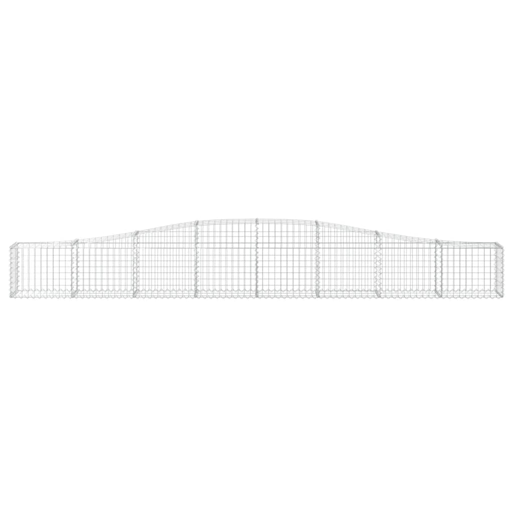 vidaXL Arched Gabion Baskets 8 pcs 400x30x40/60 cm Galvanised Iron 4