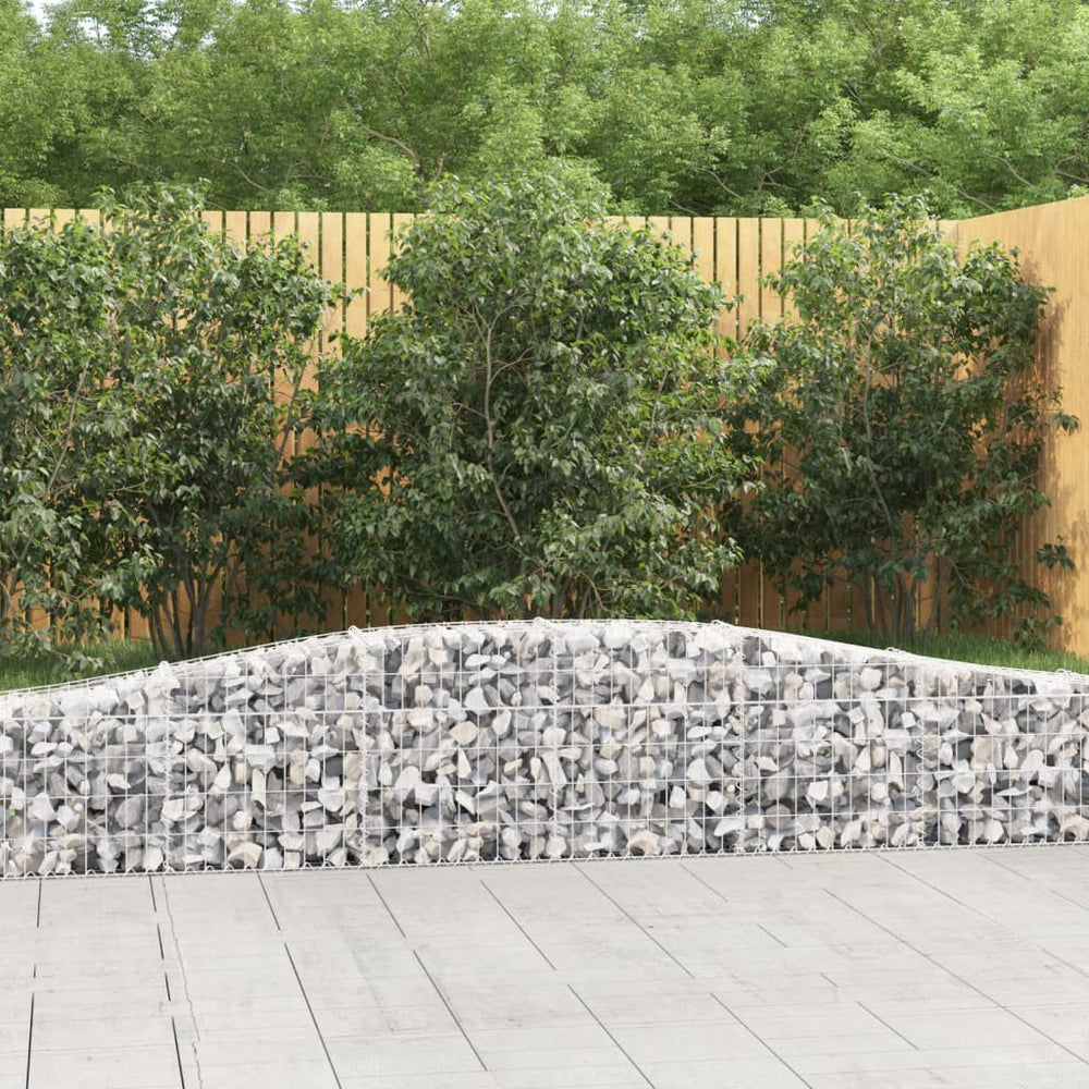 vidaXL Arched Gabion Baskets 8 pcs 400x30x40/60 cm Galvanised Iron
