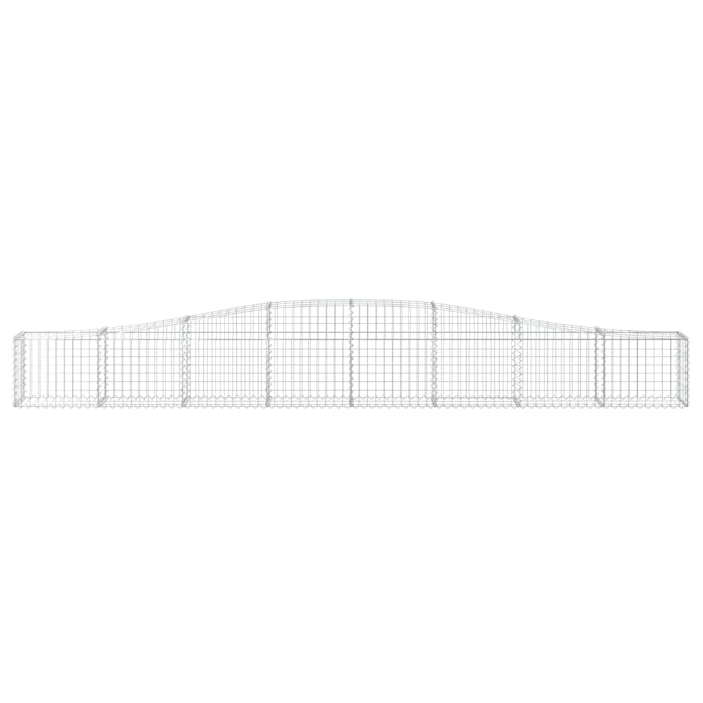 vidaXL Arched Gabion Baskets 10 pcs 400x30x40/60 cm Galvanised Iron 4