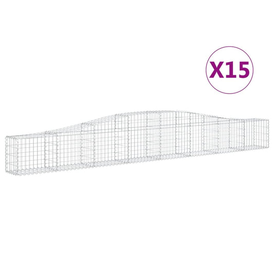 Arched Gabion Baskets Galvanised Iron 15 pcs 400 x 30 x 40/60 cm – 400 x 50 x 220/240 cm 400 x 30 x 40/60 cm