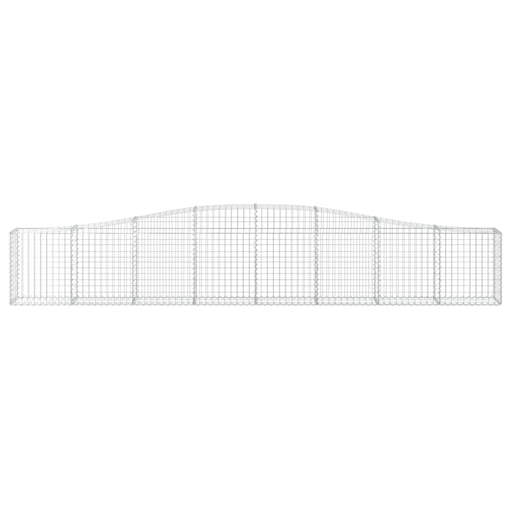 vidaXL Arched Gabion Baskets 6 pcs 400x30x60/80 cm Galvanised Iron 4