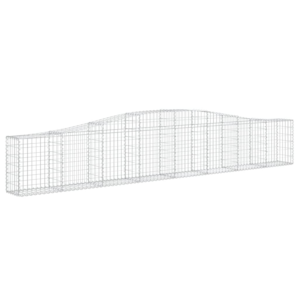 vidaXL Arched Gabion Baskets 7 pcs 400x30x60/80 cm Galvanised Iron 3