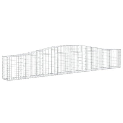 vidaXL Arched Gabion Baskets 7 pcs 400x30x60/80 cm Galvanised Iron 3