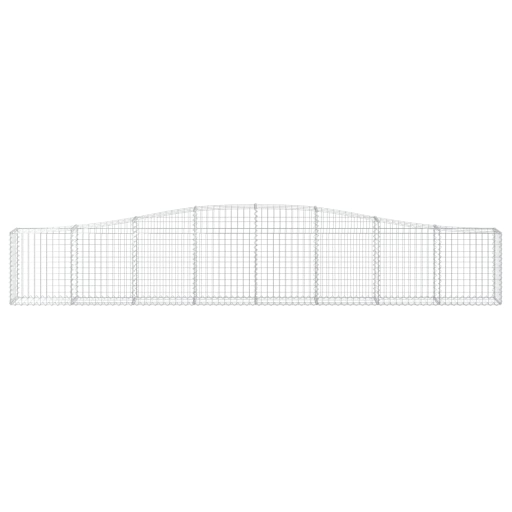 vidaXL Arched Gabion Baskets 7 pcs 400x30x60/80 cm Galvanised Iron 4