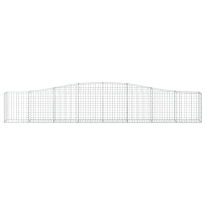 vidaXL Arched Gabion Baskets 7 pcs 400x30x60/80 cm Galvanised Iron 4