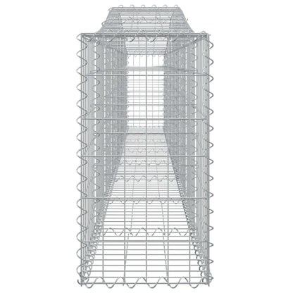 vidaXL Arched Gabion Baskets 7 pcs 400x30x60/80 cm Galvanised Iron 5