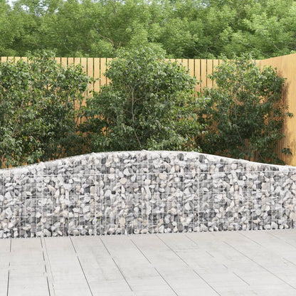 vidaXL Arched Gabion Baskets 7 pcs 400x30x60/80 cm Galvanised Iron 1