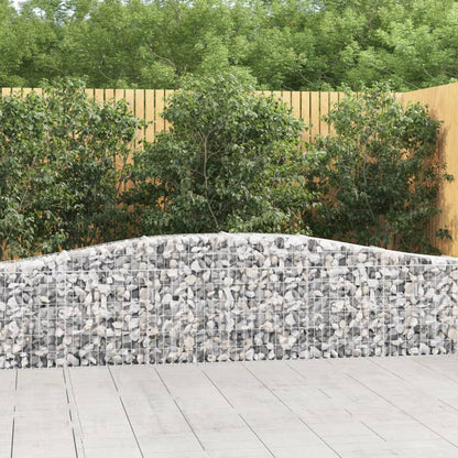 vidaXL Arched Gabion Baskets 8 pcs 400x30x60/80 cm Galvanised Iron 1