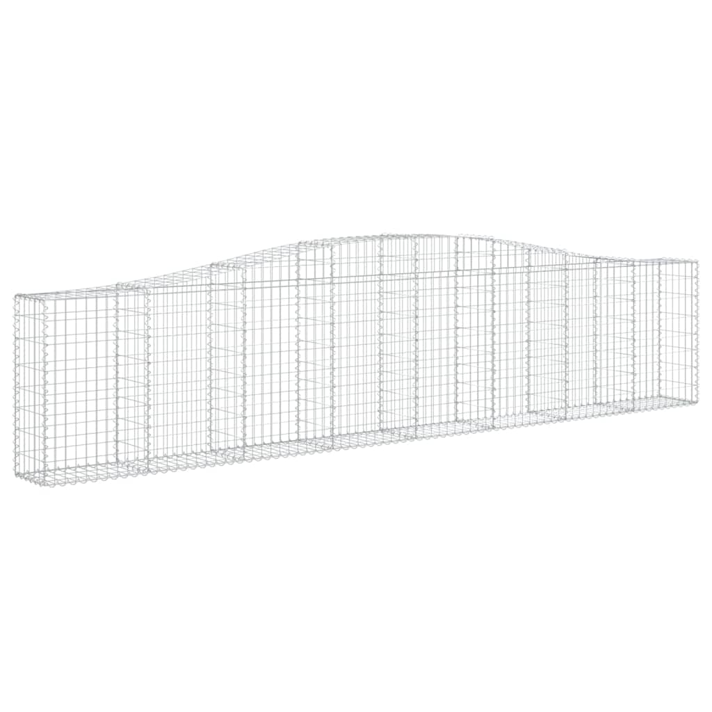vidaXL Arched Gabion Baskets 9 pcs 400x30x80/100 cm Galvanised Iron 3