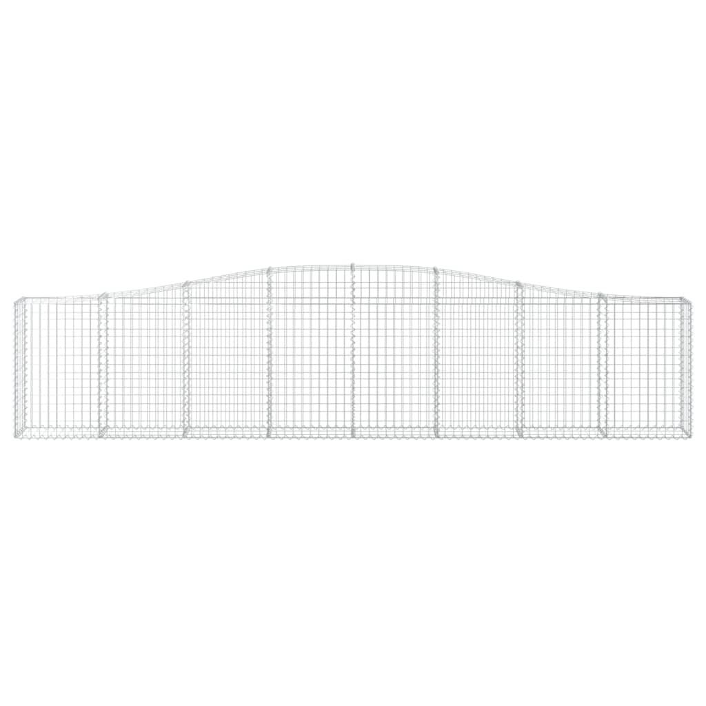 vidaXL Arched Gabion Baskets 9 pcs 400x30x80/100 cm Galvanised Iron 4