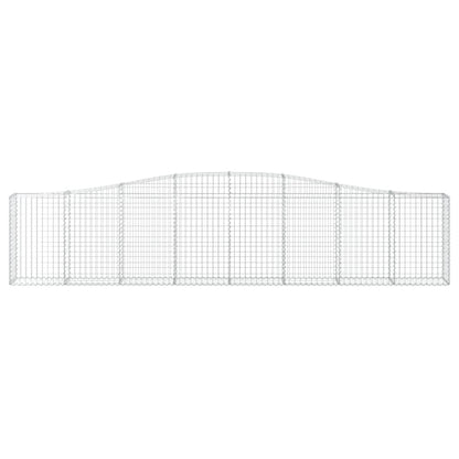 vidaXL Arched Gabion Baskets 9 pcs 400x30x80/100 cm Galvanised Iron 4