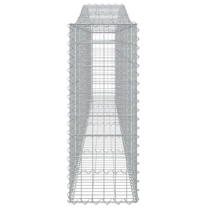 vidaXL Arched Gabion Baskets 9 pcs 400x30x80/100 cm Galvanised Iron 5