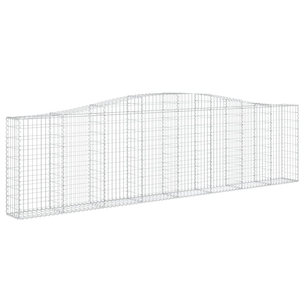 vidaXL Arched Gabion Baskets 8 pcs 400x30x100/120 cm Galvanised Iron 3