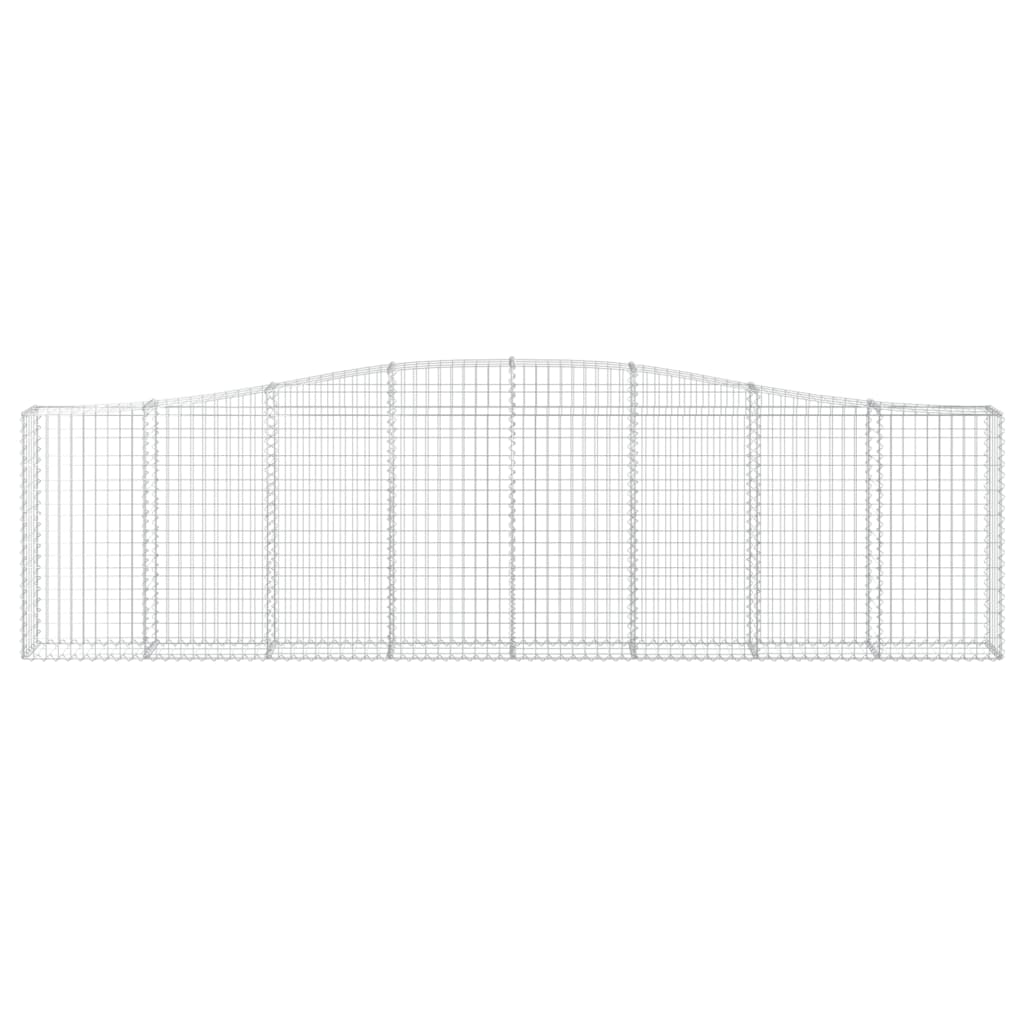vidaXL Arched Gabion Baskets 8 pcs 400x30x100/120 cm Galvanised Iron 4