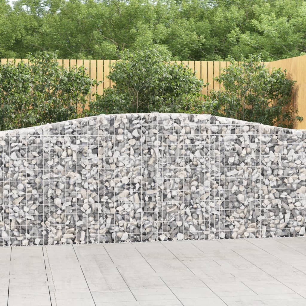 vidaXL Arched Gabion Baskets 8 pcs 400x30x100/120 cm Galvanised Iron 1