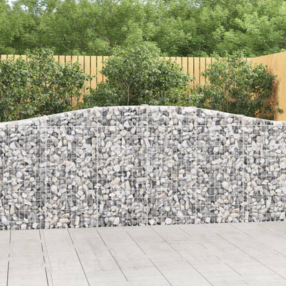 vidaXL Arched Gabion Baskets 8 pcs 400x30x100/120 cm Galvanised Iron 1
