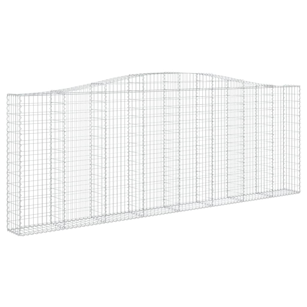 vidaXL Arched Gabion Baskets 4 pcs 400x30x140/160 cm Galvanised Iron 3