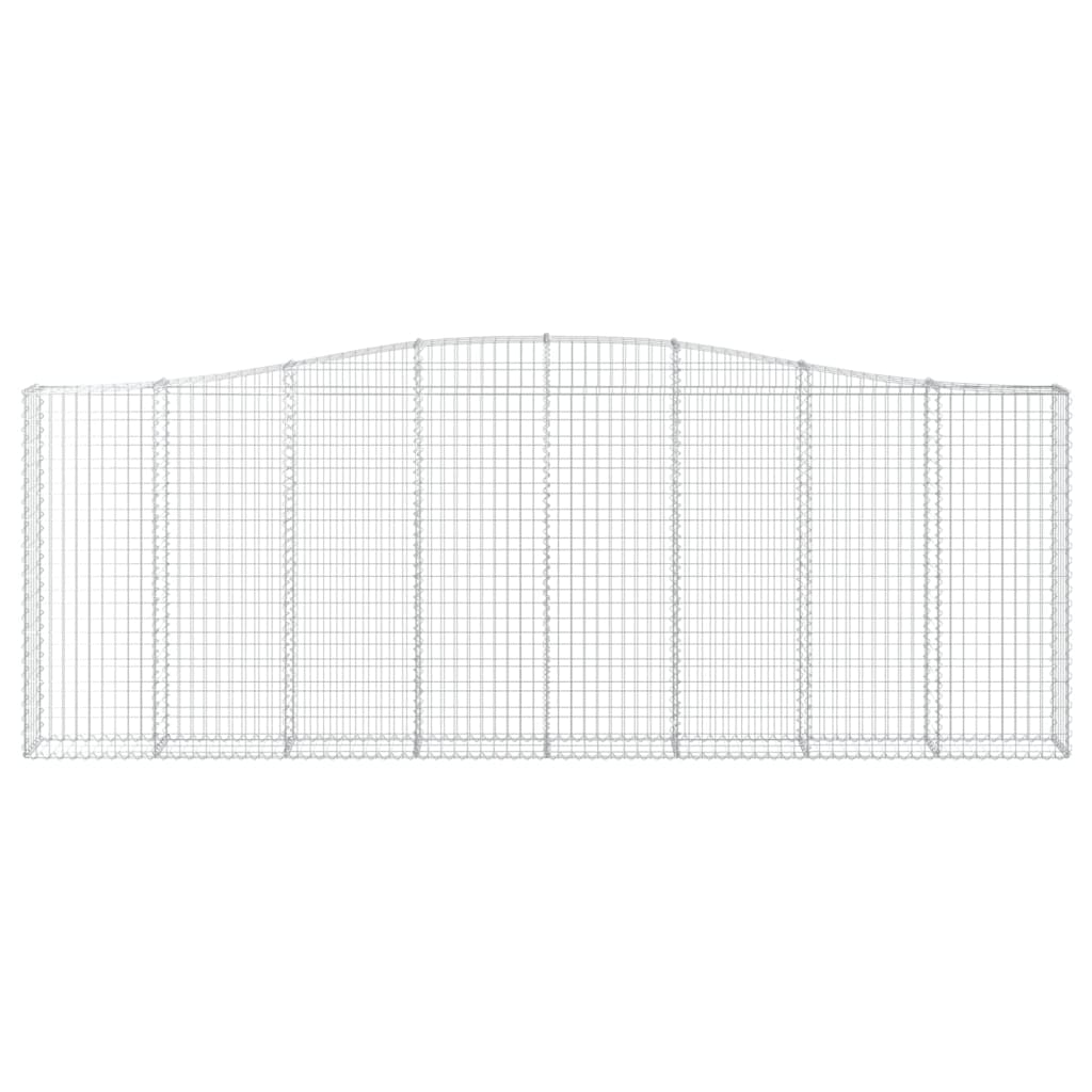 vidaXL Arched Gabion Baskets 4 pcs 400x30x140/160 cm Galvanised Iron 4
