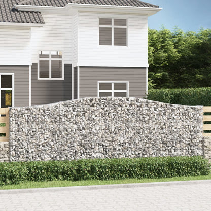 vidaXL Arched Gabion Baskets 6 pcs 400x30x140/160 cm Galvanised Iron 1