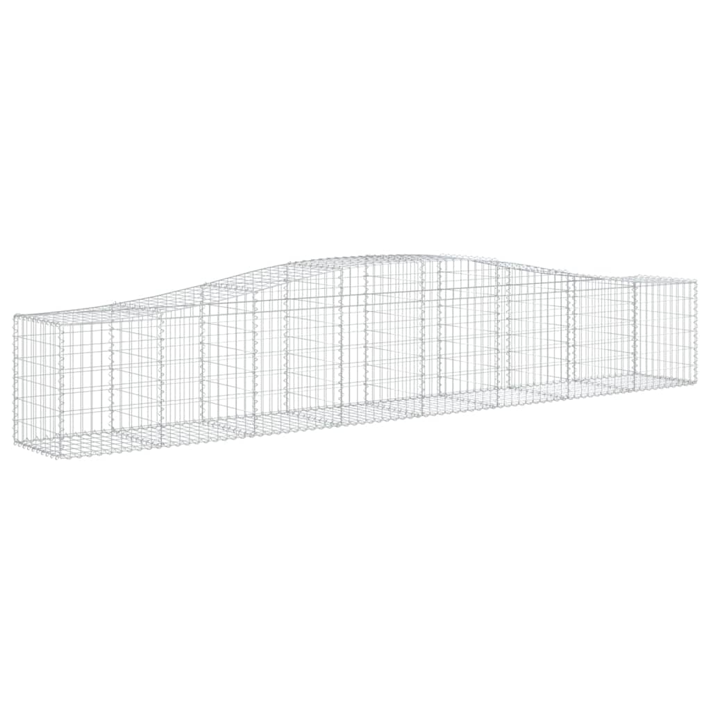 vidaXL Arched Gabion Baskets 9 pcs 400x50x60/80 cm Galvanised Iron 3