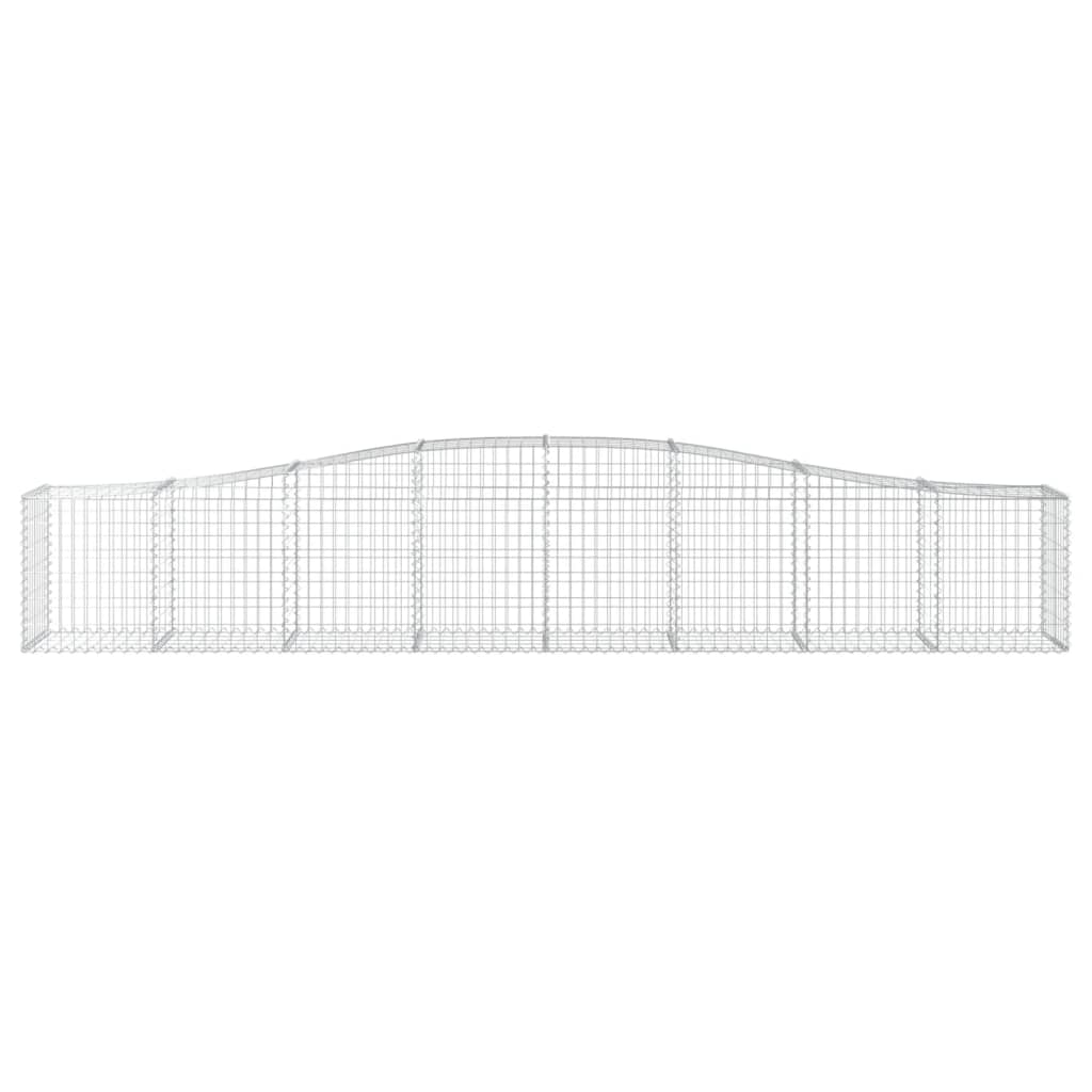 vidaXL Arched Gabion Baskets 9 pcs 400x50x60/80 cm Galvanised Iron 4