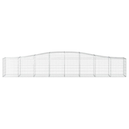 vidaXL Arched Gabion Baskets 9 pcs 400x50x60/80 cm Galvanised Iron 4