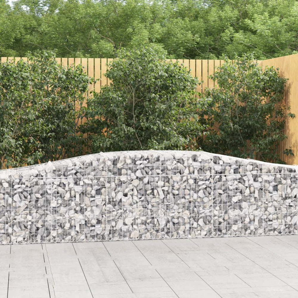 vidaXL Arched Gabion Baskets 9 pcs 400x50x60/80 cm Galvanised Iron